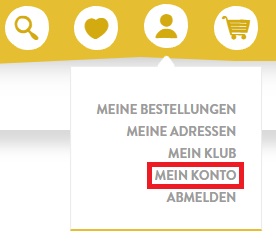 Screenshot des Bereichs "Mein Konto", in dem unter "Passwort ändern" das Passwort geändert werden kann.
